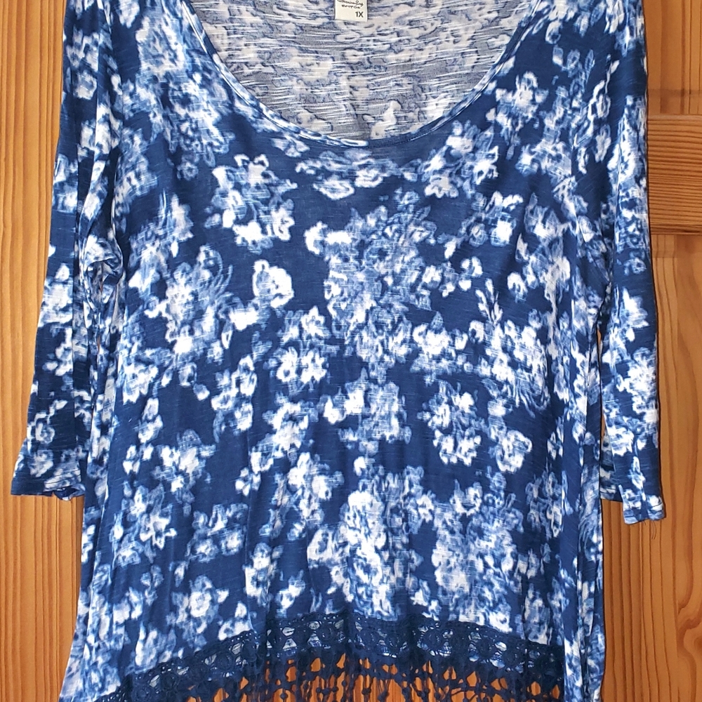 American Rag Knit Fringe Top
